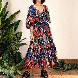 Farm Rio Under The Sea Midi Dress